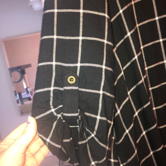 Luxology Plaid High Low Shirt Dress - Picture 4 of 4